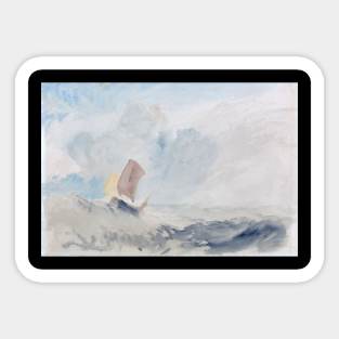 A Sea Piece - A Rough Sea with a Fishing Boat, 1820-30 Sticker